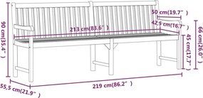 vidaXL Πάγκοι κήπου 1-Αριθμός καθισμάτων 219 x 55,5 x 90 cm