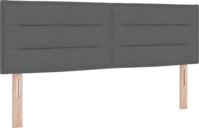 vidaXL Κρεβάτι box spring με στρώμα Σκούρο Γκρι 140 x 200 cm Ύφασμα