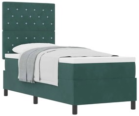 vidaXL Κρεβάτι με ελατήρια Σκούρο πράσινο 80 x 200 cm Βελούδο