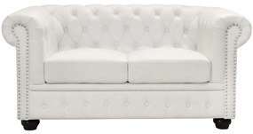 Καναπές T.Chesterfield Hm3010.02 Λευκό Ματ 155x90x73 cm Τεχνόδερμα