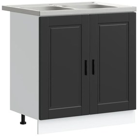 vidaXL Βάση νιπτήρα 2 pcs Μαύρο 80 x 46 x 84.5 εκ. Επεξεργασμένο ξύλο