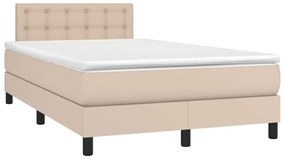 Κρεβάτι Boxspring με Στρώμα Καπουτσίνο 120x200εκ.από Συνθ.Δέρμα - Καφέ