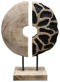 Επιτραπέζιο διακοσμητικό Ostor I Inart φυσικό-μαύρο μάνγκο ξύλλο-μέταλλο 30.5x9x41εκ
