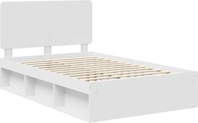 vidaXL Σκελετός Κρεβατιού Λευκό 120 x 200 cm Στερεά ξυλεία πεύκου