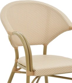 Πολυθρόνα Elyza pakoworld φυσικό αλουμίνιο-μπεζ textilene 57x62x84εκ