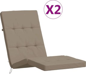 vidaXL Μαξιλάρια Ξαπλώστρας 2 τεμ. Taupe από Ύφασμα Oxford