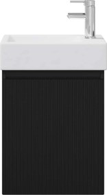 vidaXL Μονάδα μπάνιου με βρύση Μαύρο 45,5 x 22,5 x 84 εκ