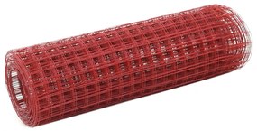 vidaXL Συρματόπλεγμα Κόκκινο 10x0,5 μ. Ατσάλι με Επικάλυψη PVC