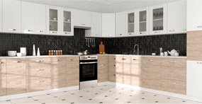 CHARLOTΤE Πάνω Ντουλάπι 50x30.5x71.8εκ με μεταλλικά χερούλια Λευκό