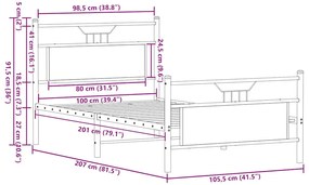 ΠΛΑΙΣΙΟ ΚΡΕΒΑΤΙΟΥ ΧΩΡ. ΣΤΡΩΜΑ SONOMA ΔΡΥΣ 107X203 ΕΚ. ΕΠ. ΞΥΛΟ 4106806