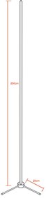 Μοντέρνο Minimal Επιδαπέδιο Μαύρο Φωτιστικό 250cm LED 40 Watt με Ασύρματο Χειριστήριο RF &amp; Dimmer RGB GloboStar ALIEN Design GLOBO-250-8