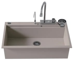 Sanitec Ultra Granite 850 Quartz Multi Ένθετος Γρανιτένιος Νεροχύτης 79Χ50cm Sienna (Inox accessories)