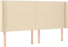 vidaXL Κρεβάτι Boxspring με Στρώμα Κρεμ 160x200 εκ. Υφασμάτινο