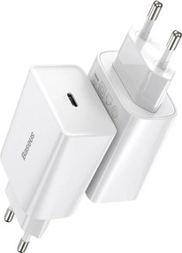 Ładowarka sieciowa Baseus Speed Mini Quick Charger, USB-C, PD, 3A, 20W (biała)