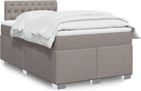 vidaXL Κρεβάτι Boxspring με Στρώμα Taupe 120x200 εκ. Υφασμάτινο