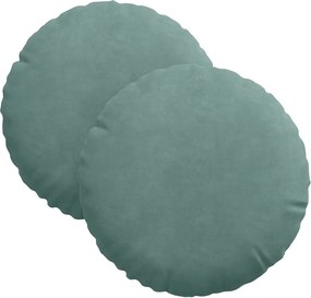 vidaXL Μαξιλάρια καθισμάτων 2 pcs Θαλασσί Ø30 x 13 εκ Βελούδο