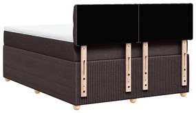 vidaXL Κρεβάτι Boxspring με Στρώμα Σκούρο Καφέ 160x200 εκ Υφασμάτινο