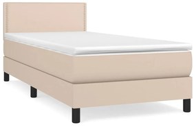 vidaXL Κρεβάτι Boxspring με Στρώμα Καπουτσίνο 80x200 εκ. Συνθ. Δέρμα