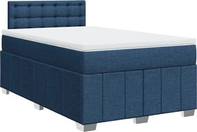 vidaXL Κρεβάτι Boxspring με Στρώμα Μπλε 120x190 εκ. Υφασμάτινο