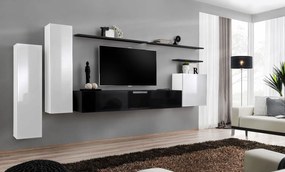 Σύνθετο σαλονιού Swiss I-Λευκό - Μαύρο