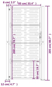 Πύλη Κήπου με Τετράγωνο Σχέδιο 105 x 205 εκ. από Ατσάλι Corten - Καφέ