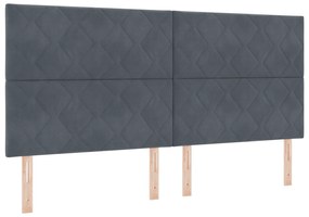 vidaXL κρεβάτι Box Spring με στρώμα  Γκρι 200x200 εκ Βελούδο