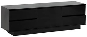 Τραπέζι Tv Springfield 108, Μαύρο, Ο αριθμός των θυρών: 1, Αριθμός συρταριών: 4, 158x48x40cm | Epipla1.gr