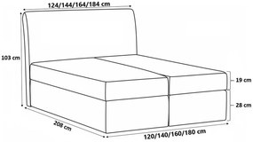 Επενδυμένο κρεβάτι Box 2-Kafe-140 x 200