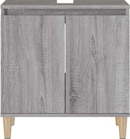 vidaXL Ντουλάπι Νιπτήρα Grey Sonoma 58 x 33 x 60 εκ. Επεξεργ. Ξύλο