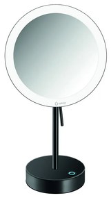 Καθρέπτης Μεγεθυντικός x3 Led Μπαταρίας 4xAA Επικαθήμενος Ø20xH36,5 cm Black Mat Sanco Cosmetic Mirrors MRLED-903-M116
