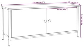 Έπιπλο Τηλεόρασης με Πόρτες Μαύρο 102x35x45 εκ. Επεξεργ. Ξύλο - Μαύρο