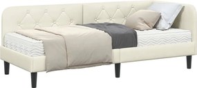 vidaXL Κρεβάτι Γωνίας Κρεμ 80 x 200 cm Βελούδο