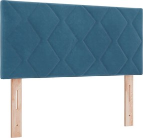 vidaXL Κρεβάτι box spring με στρώμα Μπλε 120 x 190 cm Βελούδο