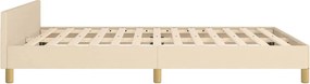 vidaXL Σκελετός Κρεβατιού Χωρίς Στρώμα Κρεμ 140x190 εκ. Υφασμάτινο