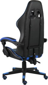vidaXL Καρέκλα Racing Μαύρο / Μπλε από Συνθετικό Δέρμα