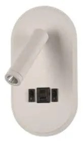 Απλίκα Φωτιστικό Τοίχου LED 3W IP20 3000K Λευκό 43041-White Inlight-43041-White-Λευκό 43041-White