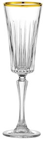 Ποτήρι Σαμπάνιας 210ml Χρυσή Ρίγα Timeless - RCR - 6 ΤΜΧ