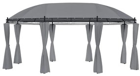 vidaXL Κιόσκι με Κουρτίνες Ανθρακί 520 x 349 x 255 εκ.