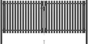 vidaXL Πύλη Κήπου Ανθρακί 400x125 εκ. από Ατσάλι