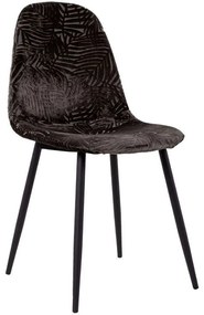 Καρέκλα Leaf 03-0768 43x56xH86,5cm Brown-Black Μέταλλο,Polyester