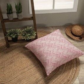 Μαξιλαροθήκη Διακοσμητική Δαπέδου Siena 06 Pink Teoran 65Χ65 Cotton-Polyester
