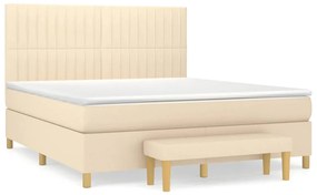 ΚΡΕΒΑΤΙ BOXSPRING ΜΕ ΣΤΡΩΜΑ ΚΡΕΜ 160X200 ΕΚ. ΥΦΑΣΜΑΤΙΝΟ 3137330