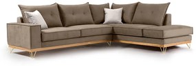 Γωνιακός καναπές αριστερή γωνία Luxury II ύφασμα mocha-cream 290x235x95εκ Υλικό: FABRIC 168-000009