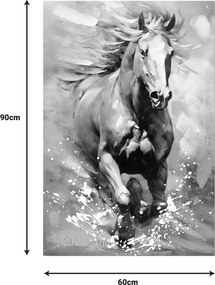 Πίνακας σε καμβά Horse Inart 60x3x90εκ