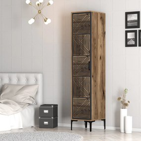 Μονοφυλλη Ντουλαπα Καρυδια/Ανθρακι SOLANO 47.5x40x201.4
