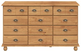 vidaXL Κουτί με Συρτάρια "ASKIM" 79x40x133.5 εκ. Μασίφ Ξύλο Πεύκου