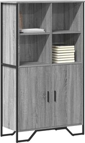 vidaXL Ντουλάπι Γκρι Sonoma 79,5x35,5x137,5 εκ. Επεξεργασμένο Ξύλο