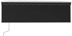 vidaXL Τέντα Συρόμενη Αυτόματη με Σκίαστρο Ανθρακί 4 x 3 μ.