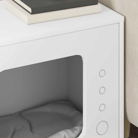 vidaXL Σπίτι Γάτας Λευκό 51 x 30 x 42 εκ. Επεξεργασμένο ξύλο