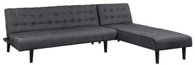 Corner Sofa Bed Reversible Zelda  with grey fabric 254x163x74cm